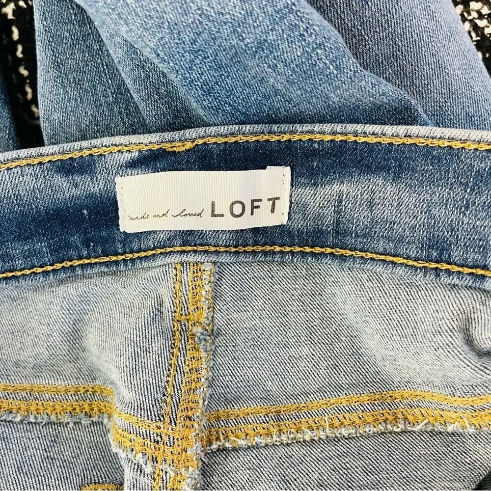 Loft blue high waisted skinny crop ankle jeans 10
